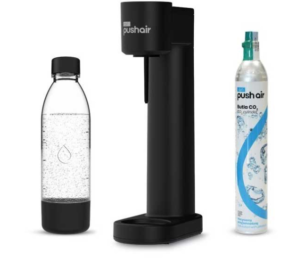 Saturator DAFI PushAir z nabojem CO2 + butelka 0,7 - czarny - 1484385 - zdjęcie